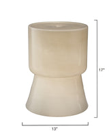 Jamie Young Huntington Garden Glass Stool, Cream