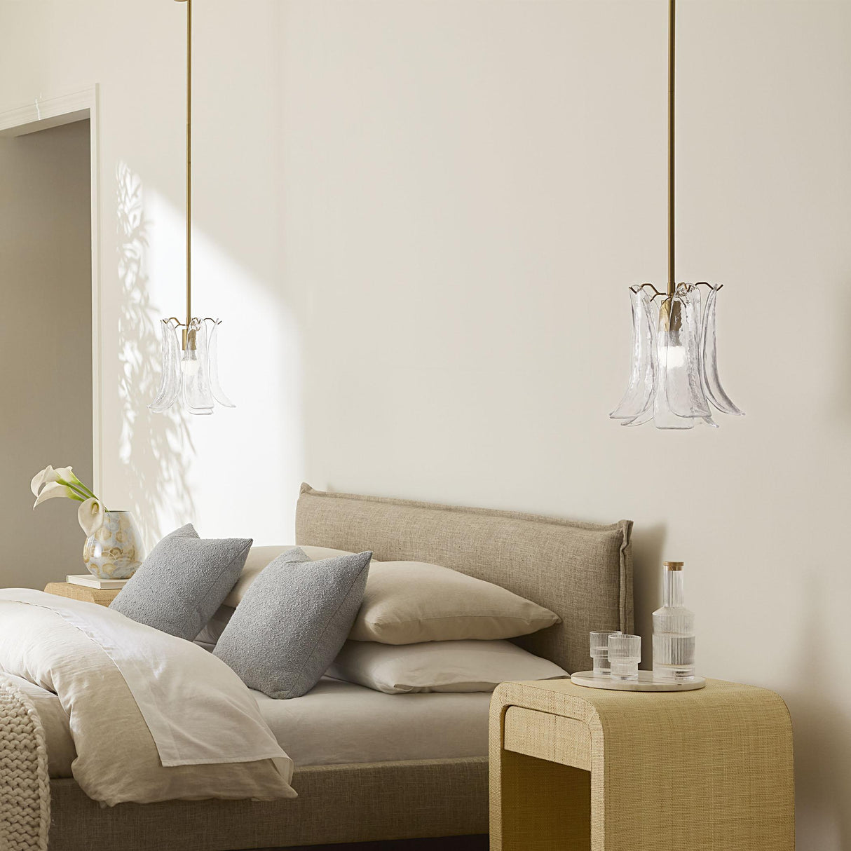 Jamie Young Cala 1-Light Blown Glass Pendant, Clear