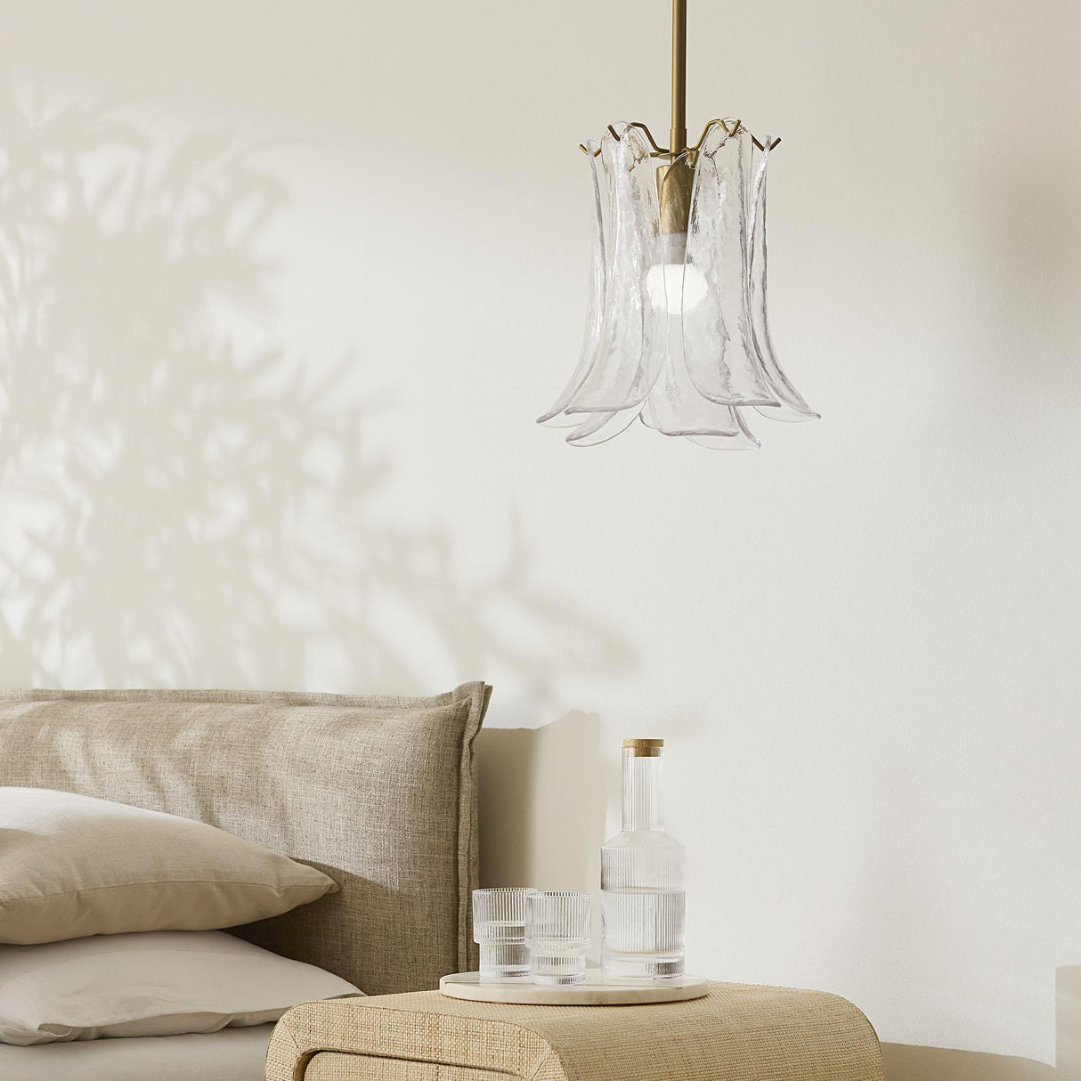 Jamie Young Cala 1-Light Blown Glass Pendant, Clear