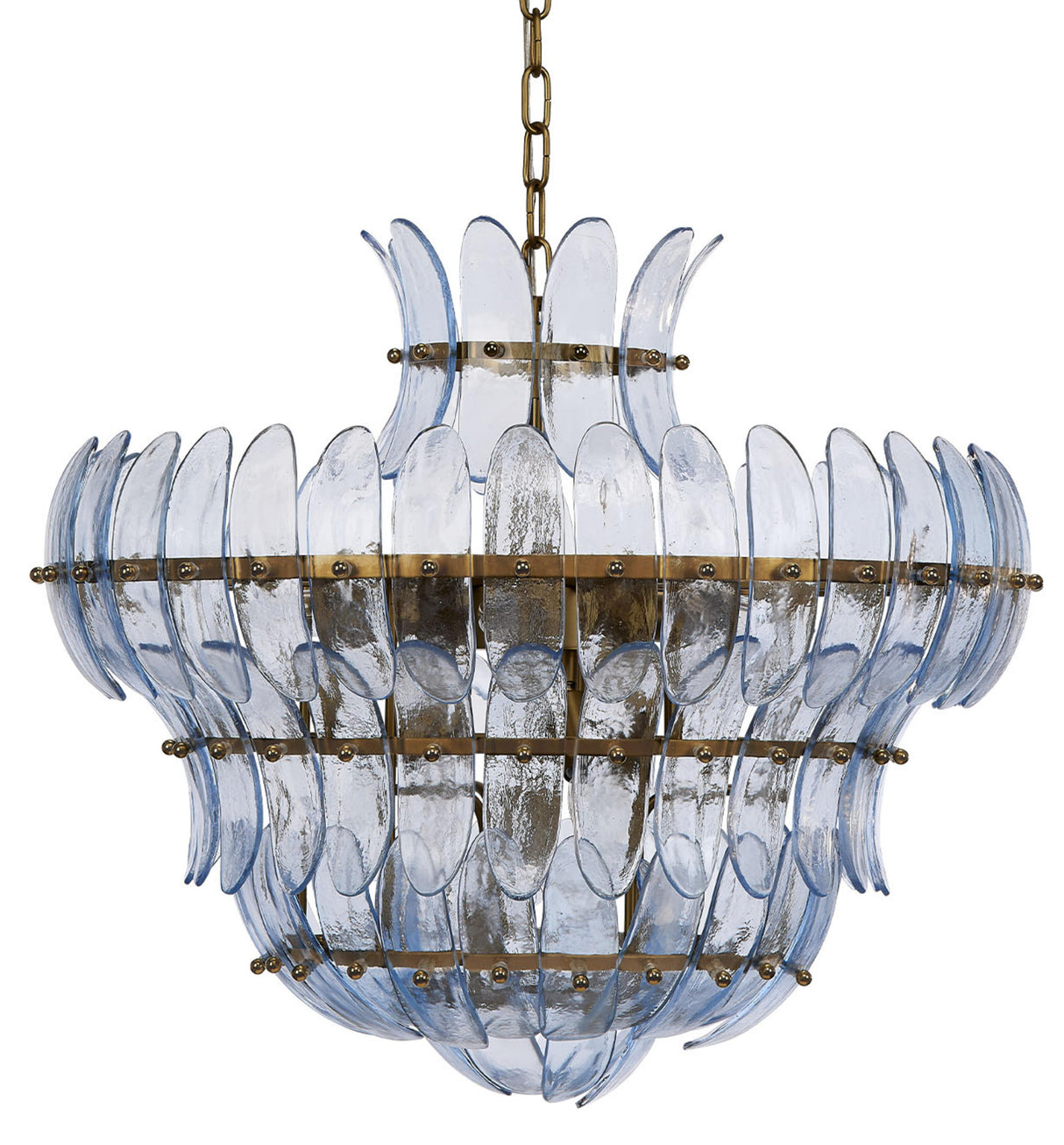 Jamie Young Arcade 10-Light Blown Glass Chandelier, Blue