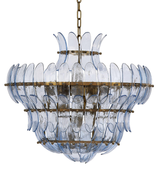 Jamie Young Arcade 10-Light Blown Glass Chandelier, Blue