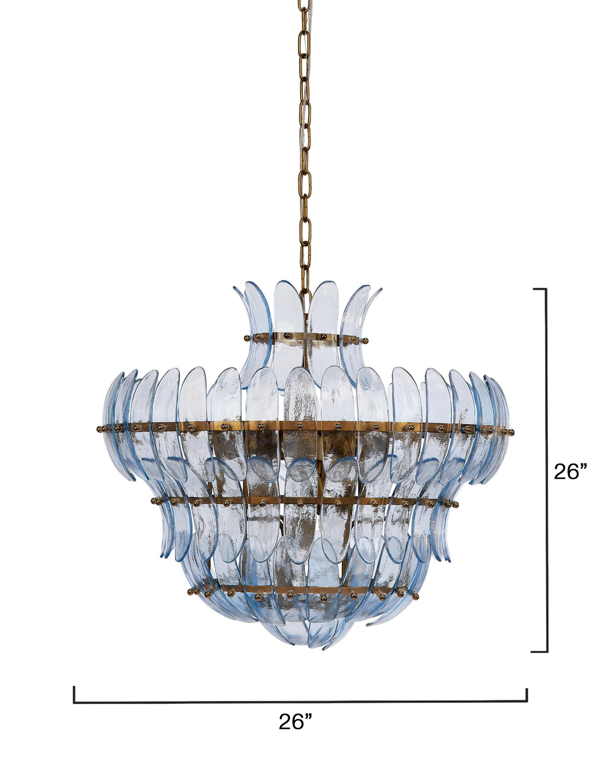 Jamie Young Arcade 10-Light Blown Glass Chandelier, Blue
