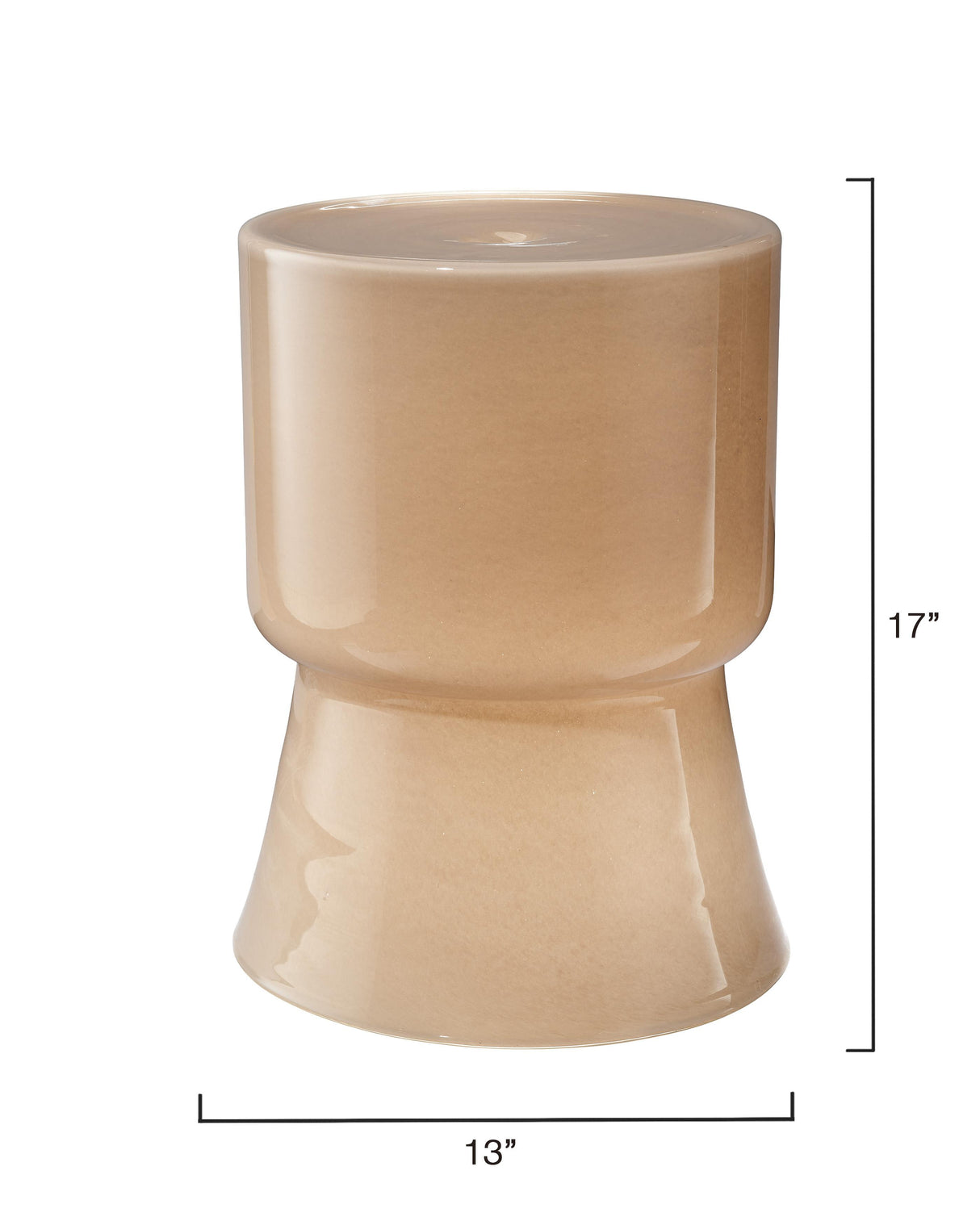 Jamie Young Huntington Garden Glass Stool, Taupe