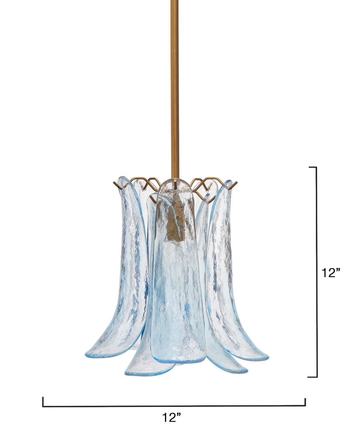 Jamie Young Cala 1-Light Blown Glass Pendant, Blue