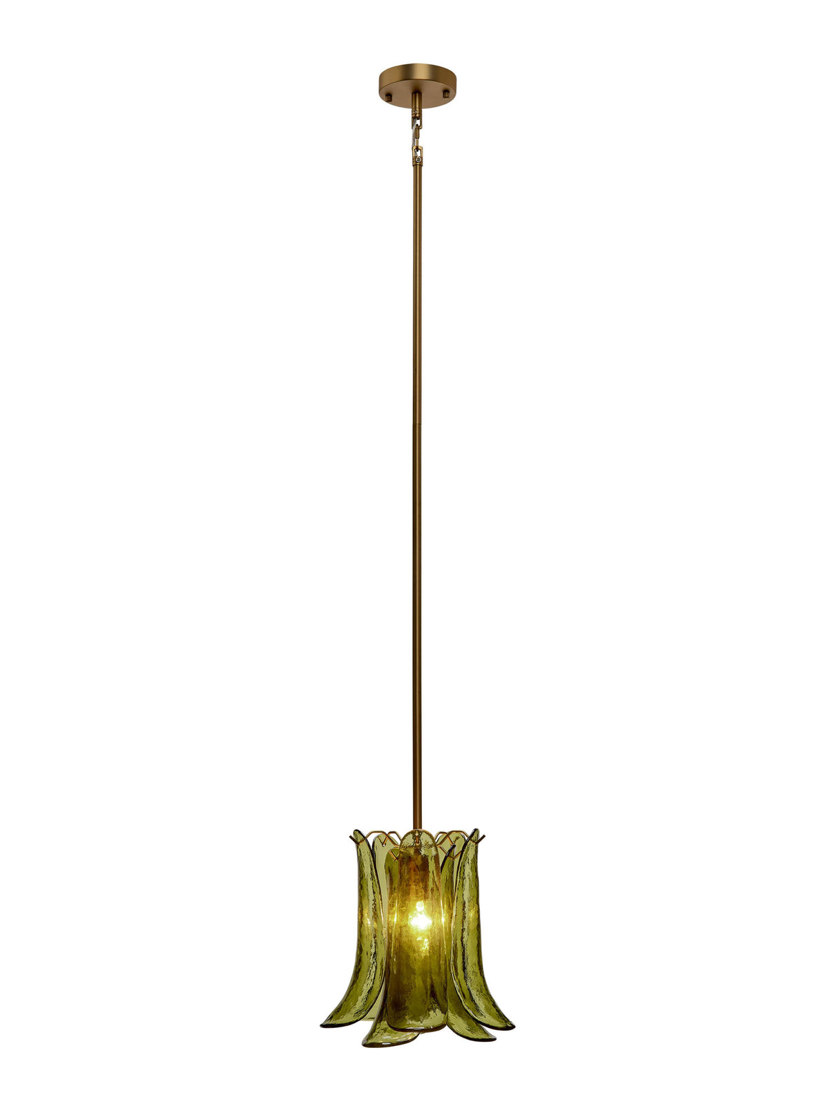 Jamie Young Cala 1-Light Blown Glass Pendant, Green