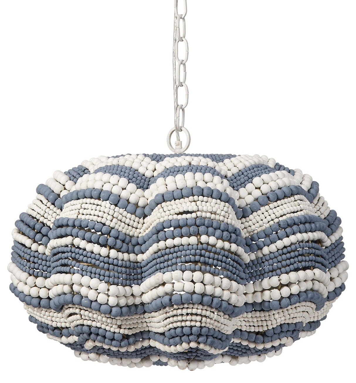 Jamie Young Clamshell Wood Beaded 4-Light Small Chandelier