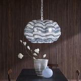 Jamie Young Clamshell Wood Beaded 4-Light Small Chandelier