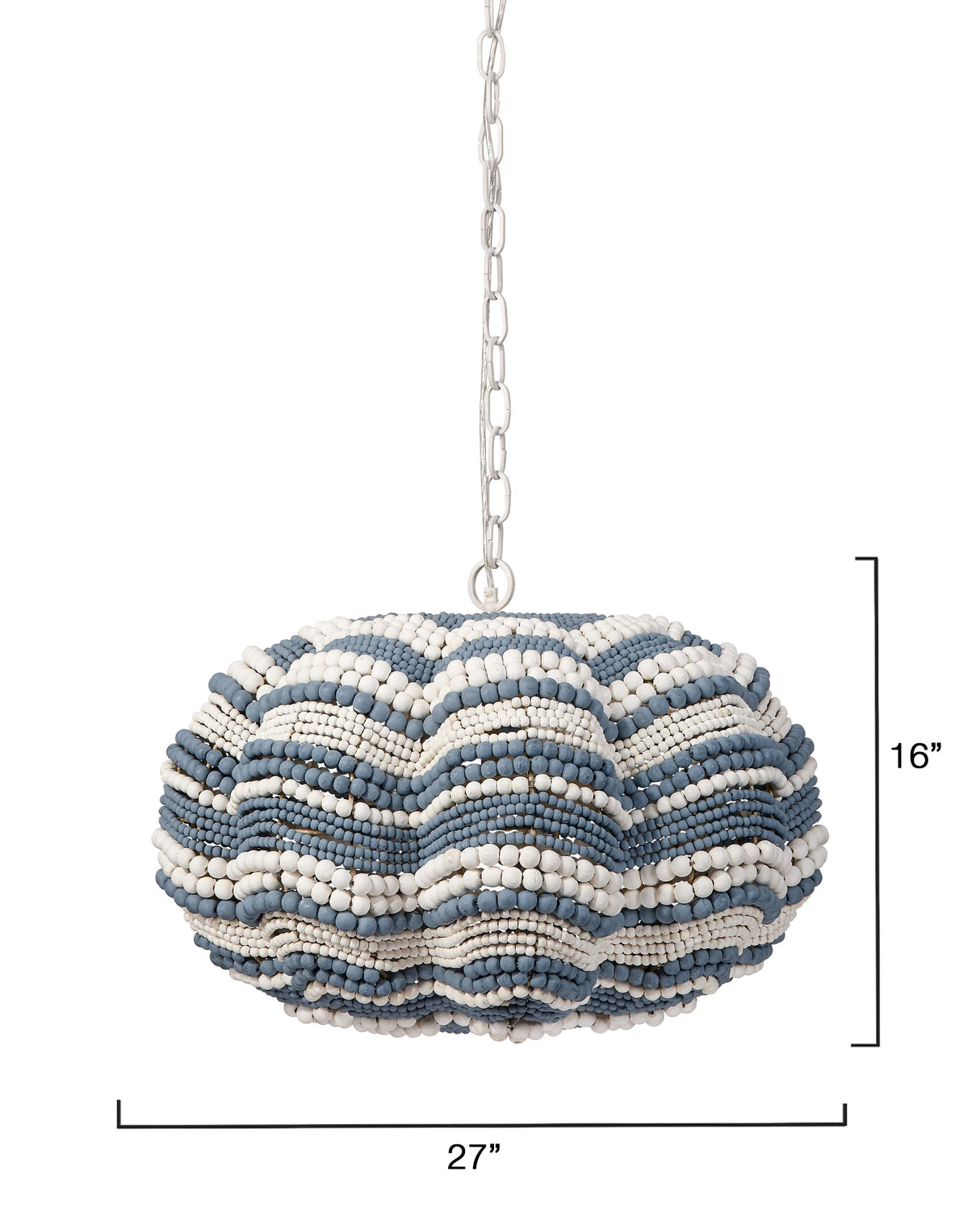 Jamie Young Clamshell Wood Beaded 4-Light Small Chandelier