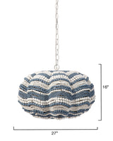 Jamie Young Clamshell Wood Beaded 4-Light Small Chandelier