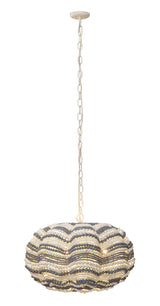 Jamie Young Clamshell Wood Beaded 4-Light Small Chandelier