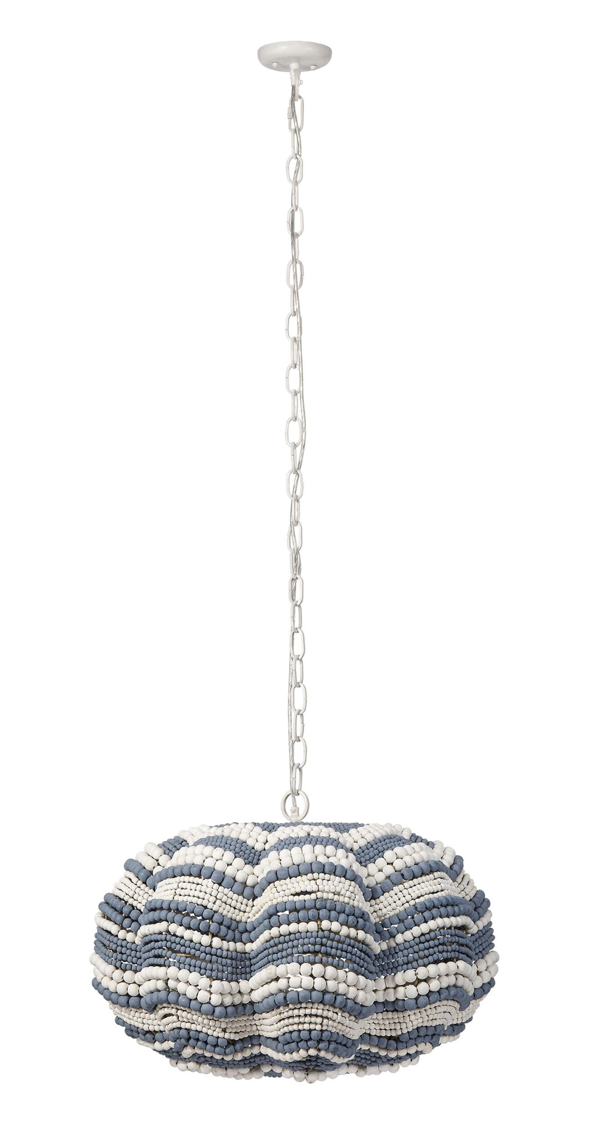 Jamie Young Clamshell Wood Beaded 4-Light Small Chandelier