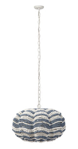 Jamie Young Clamshell Wood Beaded 4-Light Small Chandelier