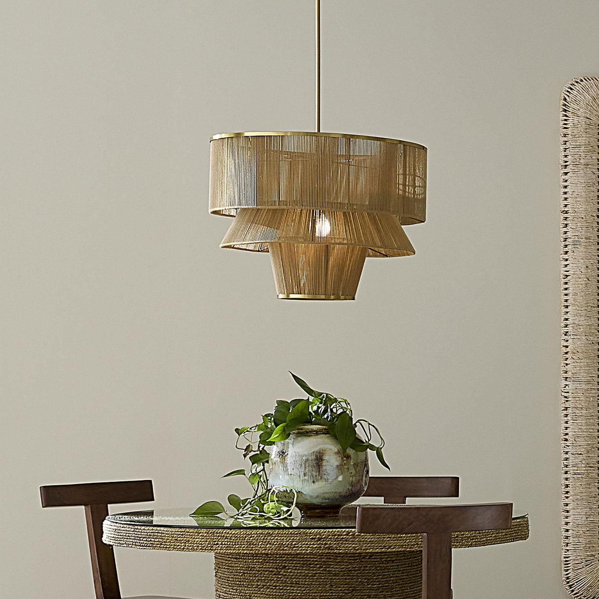Jamie Young Dimension 1-Light Iron and Cotton Chandelier