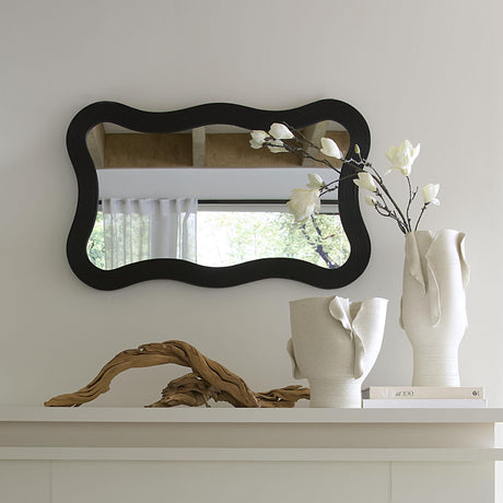 Jamie Young Deli Wavy Bamboo Wall Mirror, Black