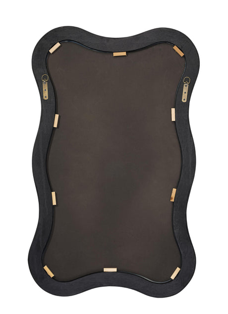 Jamie Young Deli Wavy Bamboo Wall Mirror, Black