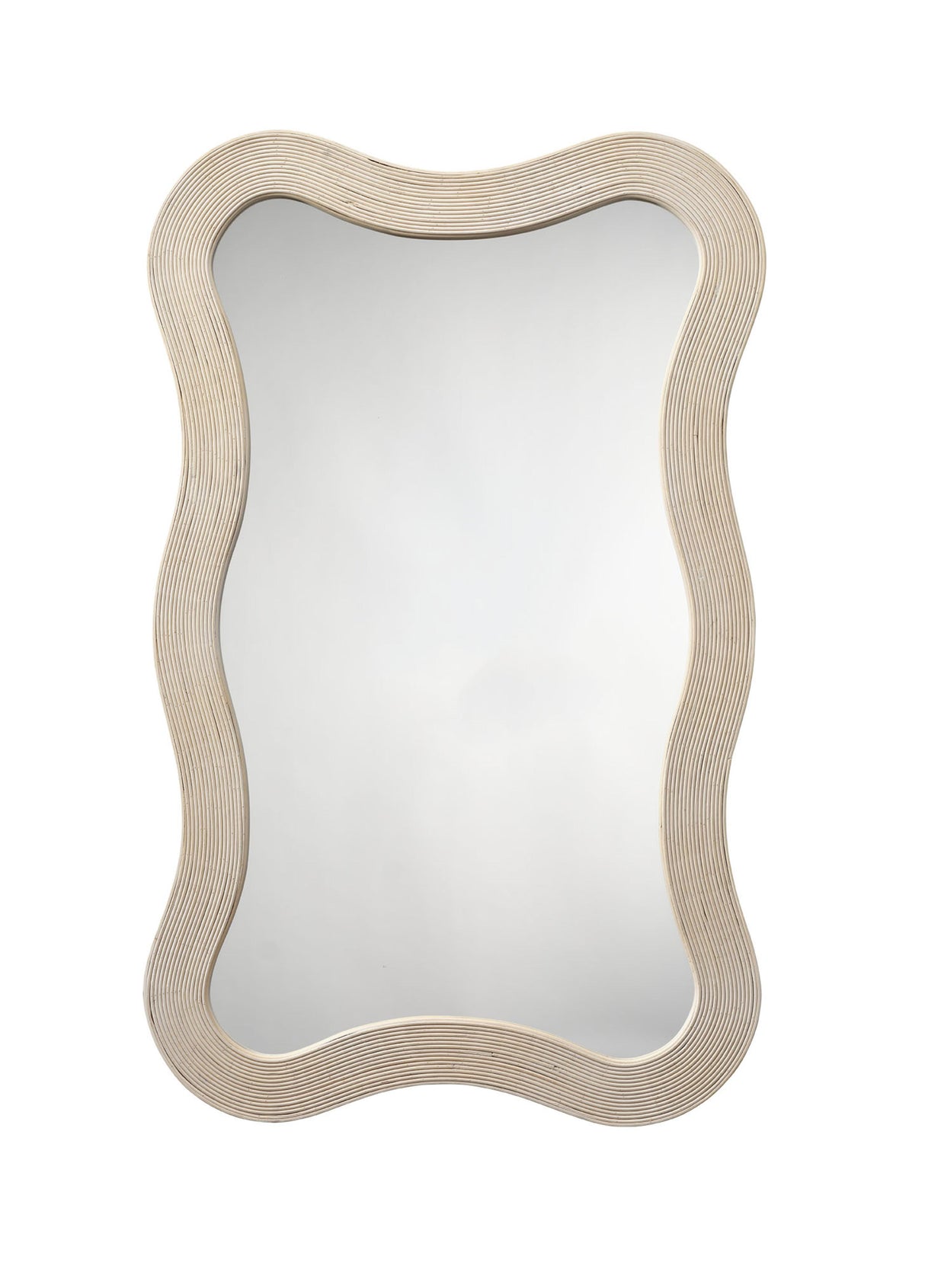 Jamie Young Deli Wavy Bamboo Wall Mirror, Cream