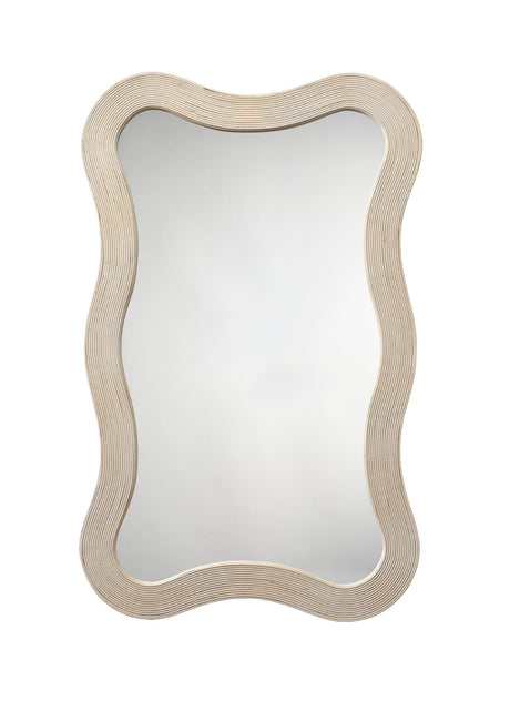 Jamie Young Deli Wavy Bamboo Wall Mirror, Cream