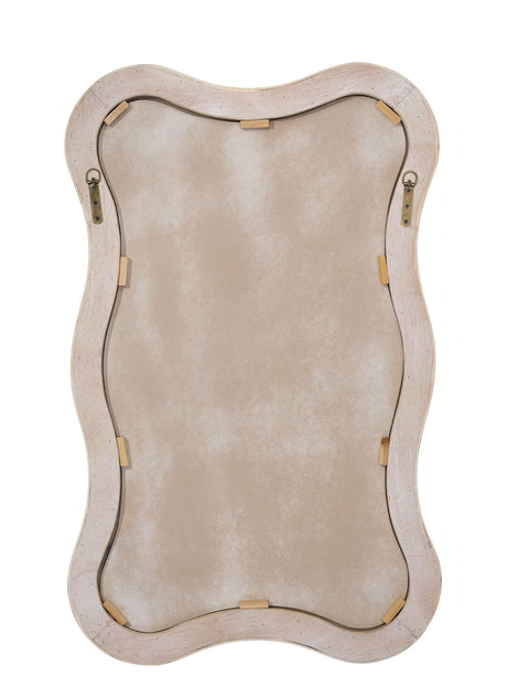 Jamie Young Deli Wavy Bamboo Wall Mirror, Cream