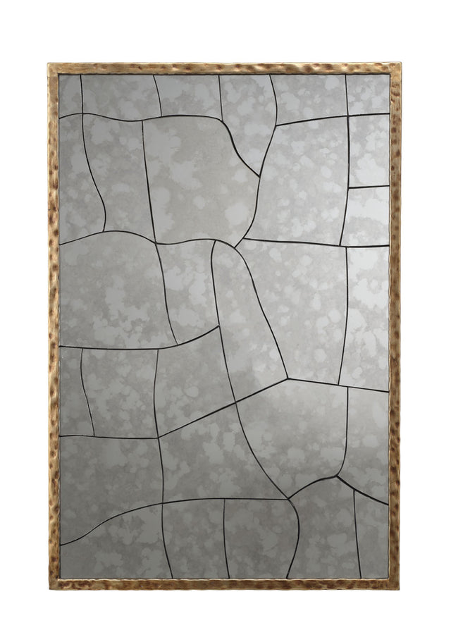 Jamie Young Fractured Hammered Iron Rectangle Wall Mirror