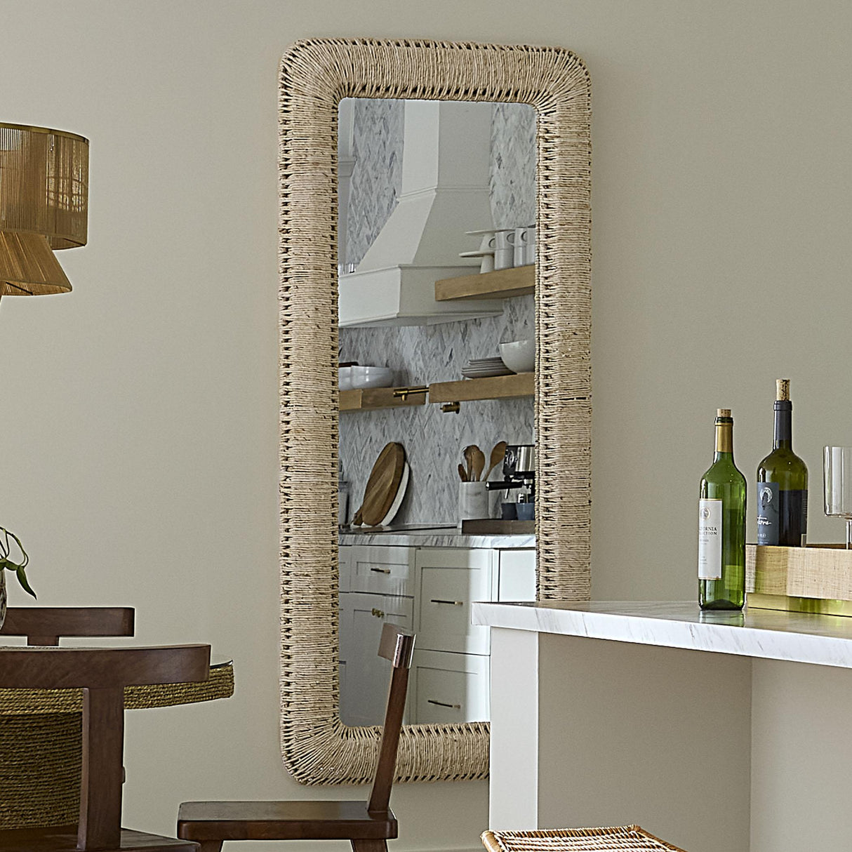Jamie Young Hollis Rectangle Rope Floor Mirror
