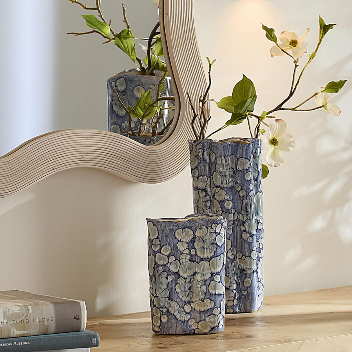 Jamie Young Cloud Ceramic Decorative Set of 2 Vases