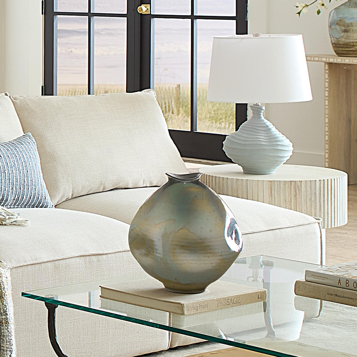 Jamie Young Madrid Dimpled Ceramic Decorative Vase