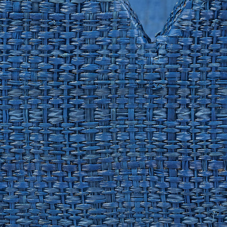 Jamie Young Wonderland Scalloped Small Decorative Raffia Tray, Indigo