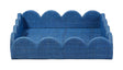 Jamie Young Wonderland Scalloped Small Decorative Raffia Tray, Indigo