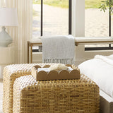 Jamie Young Wonderland Scalloped Small Decorative Raffia Tray, Natural