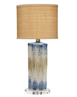 Jamie Young Abstract Ceramic Table Lamp with Raffia Shade