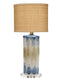 Jamie Young Abstract Ceramic Table Lamp with Raffia Shade