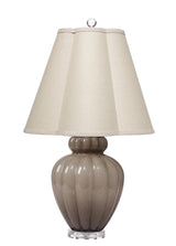 Jamie Young Agnes Blown Glass Table Lamp with Linen Scalloped Shade, Taupe