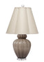 Jamie Young Agnes Blown Glass Table Lamp with Linen Scalloped Shade, Taupe