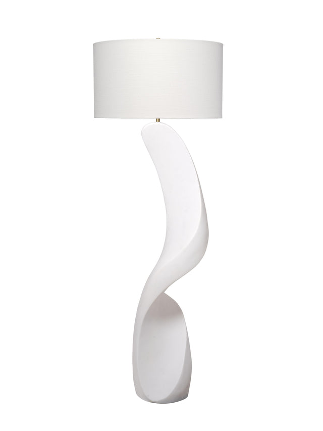 Jamie Young Cobra Ricestone Floor Lamp with Linen Shade