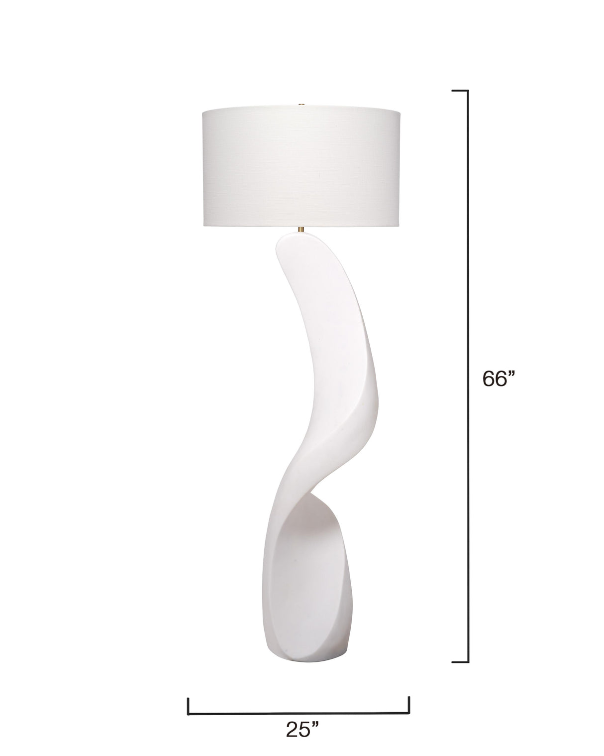 Jamie Young Cobra Ricestone Floor Lamp with Linen Shade