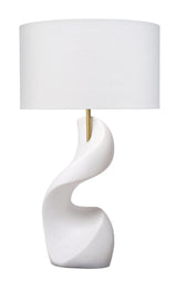 Jamie Young Cobra Ricestone Table Lamp with Linen Shade