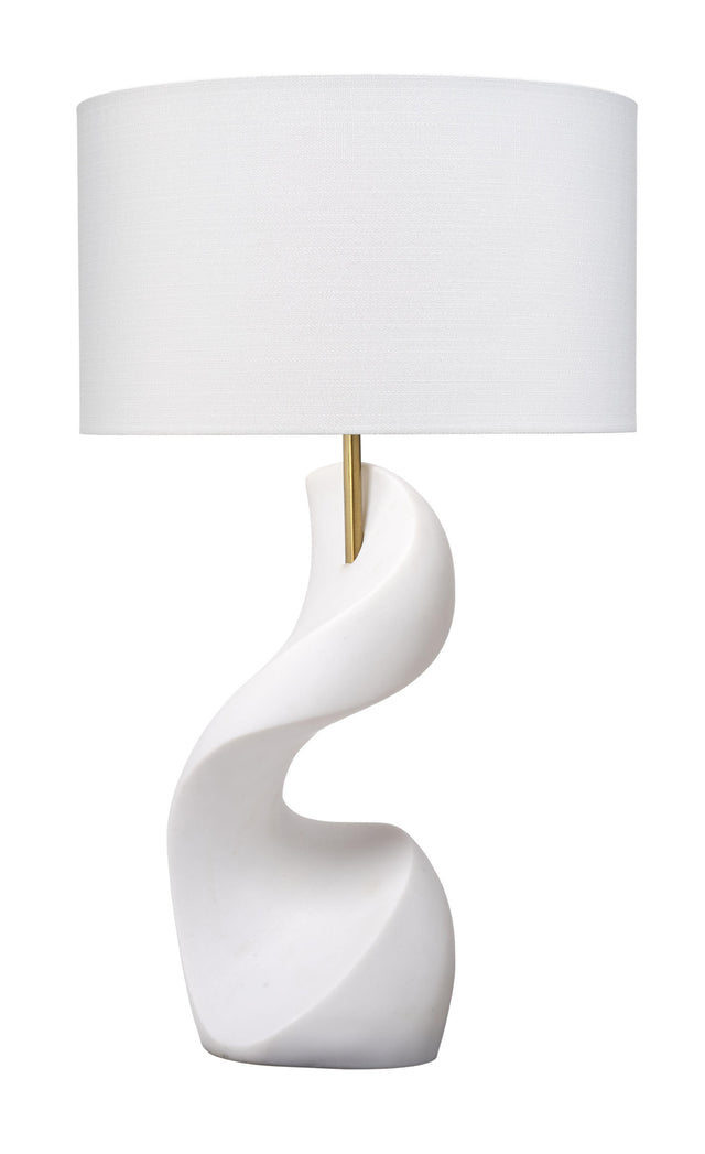 Jamie Young Cobra Ricestone Table Lamp with Linen Shade