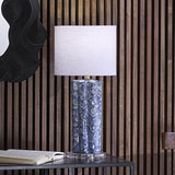 Jamie Young Flurry Ceramic Small Table Lamp with Linen Shade