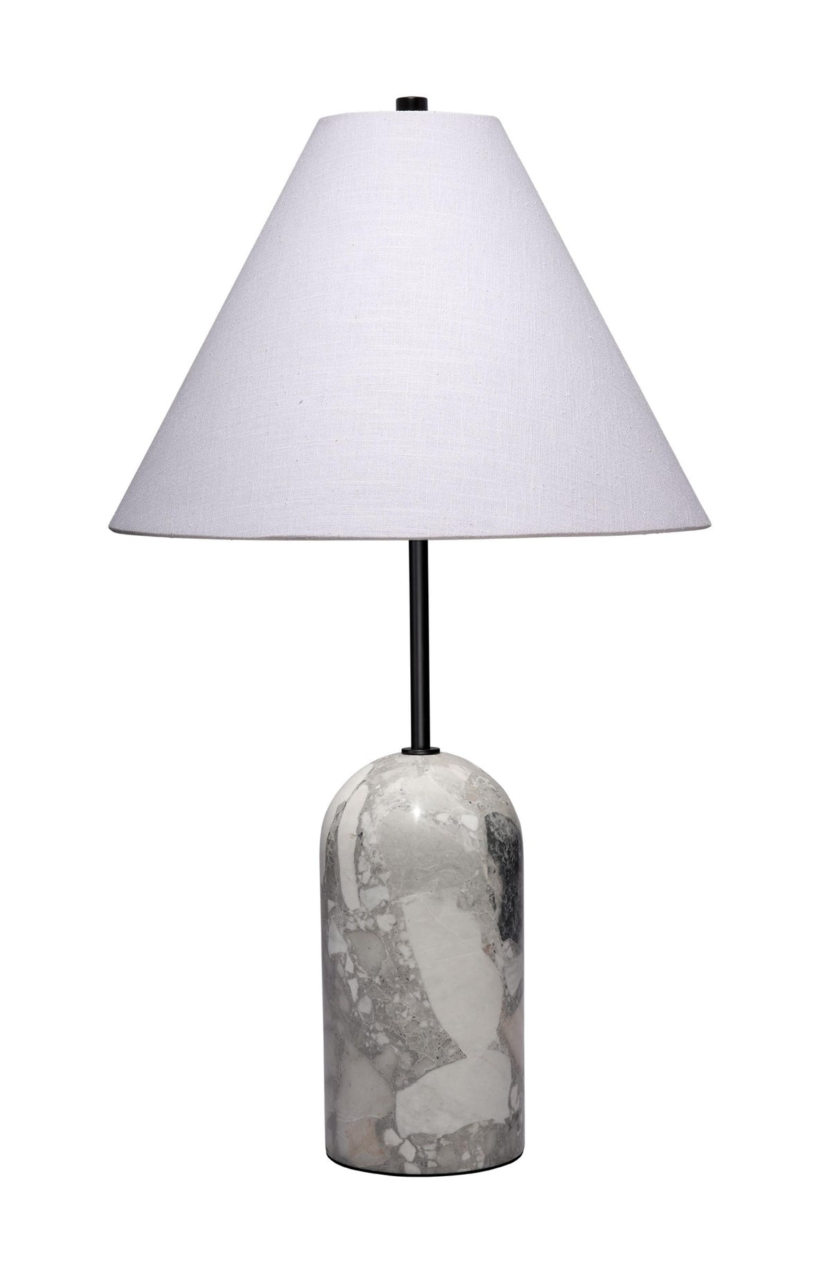 Jamie Young Holt Travertine Table Lamp with Linen Shade