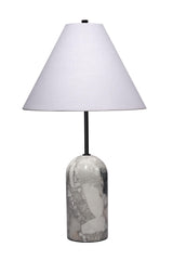 Jamie Young Holt Travertine Table Lamp with Linen Shade