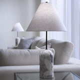 Jamie Young Holt Travertine Table Lamp with Linen Shade