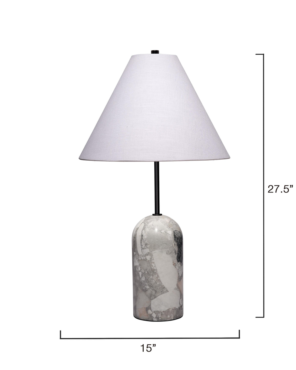 Jamie Young Holt Travertine Table Lamp with Linen Shade