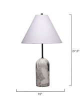 Jamie Young Holt Travertine Table Lamp with Linen Shade