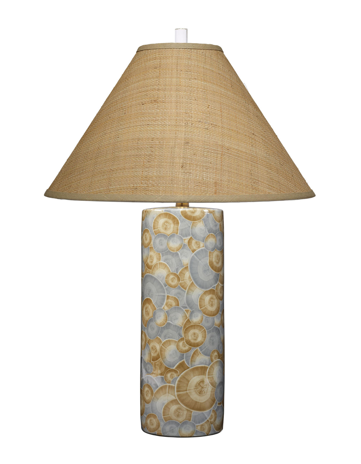 Jamie Young Serene Ceramic Table Lamp with Raffia Shade