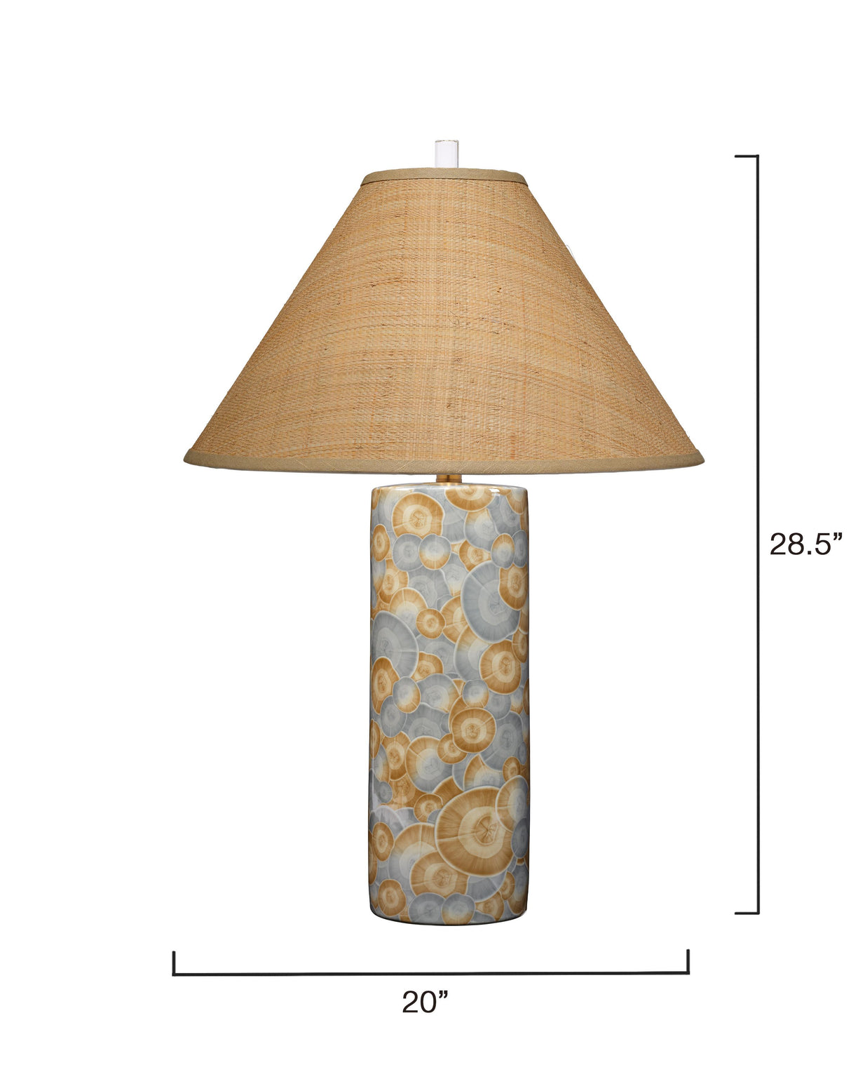 Jamie Young Serene Ceramic Table Lamp with Raffia Shade