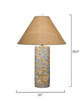 Jamie Young Serene Ceramic Table Lamp with Raffia Shade