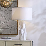 Jamie Young Sweetwood Ceramid Table Lamp with Linen Shade