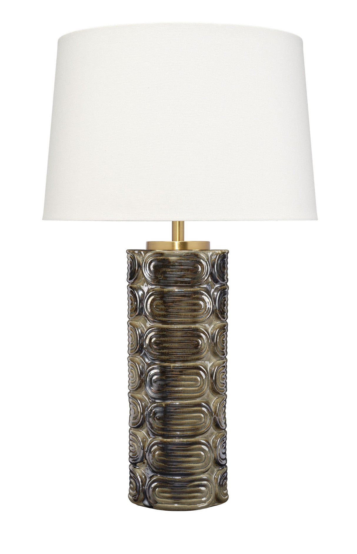 Jamie Young Wright Ceramic Table Lamp with Linen Shade