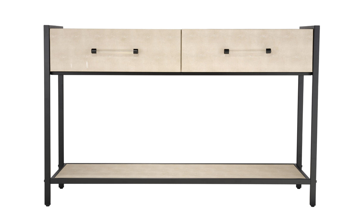 Jamie Young Cassius Faux Shagreen 2-Drawer Console, Taupe