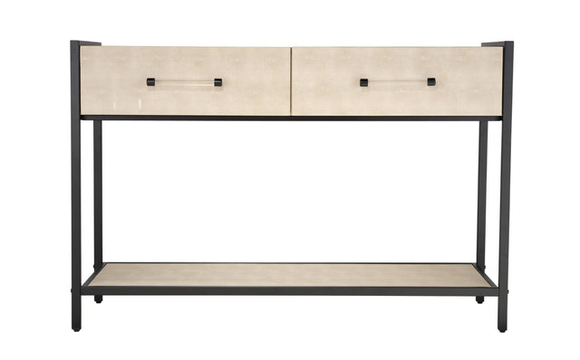 Jamie Young Cassius Faux Shagreen 2-Drawer Console, Taupe